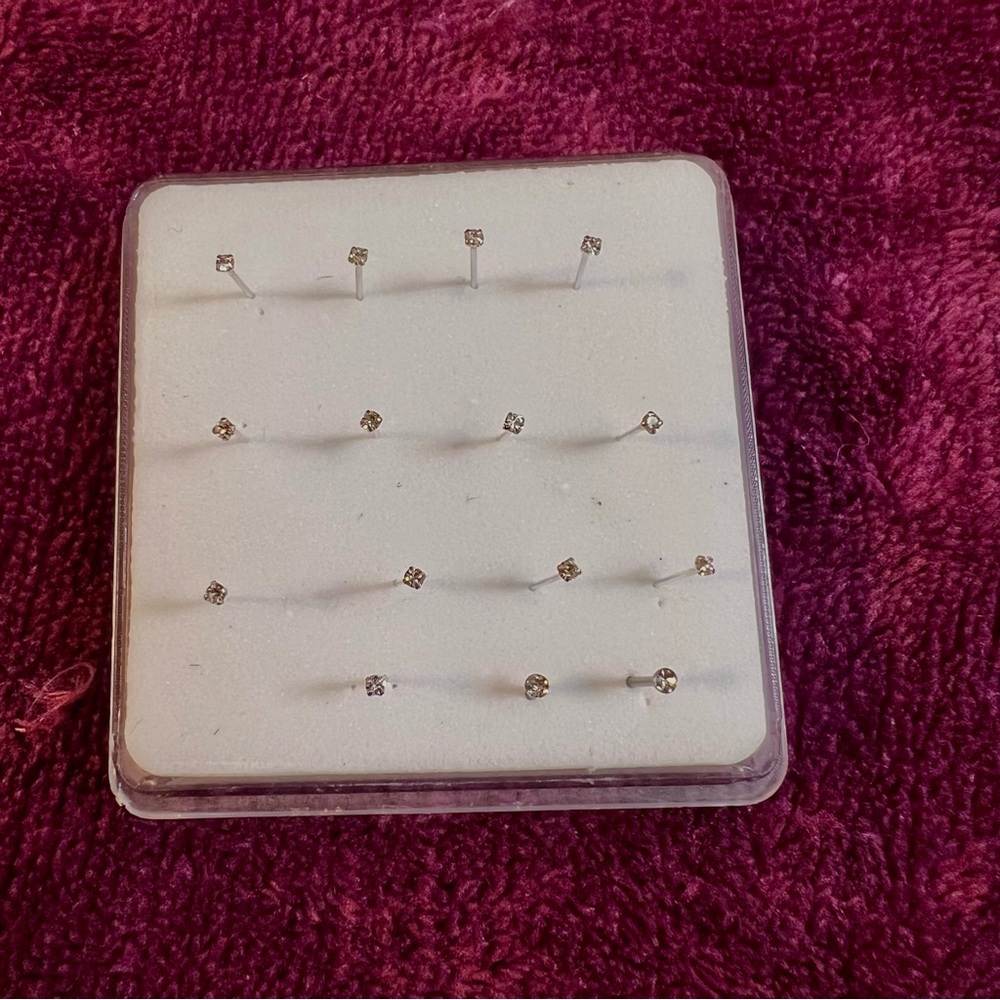 Lot of 12 sterling silver nose studs